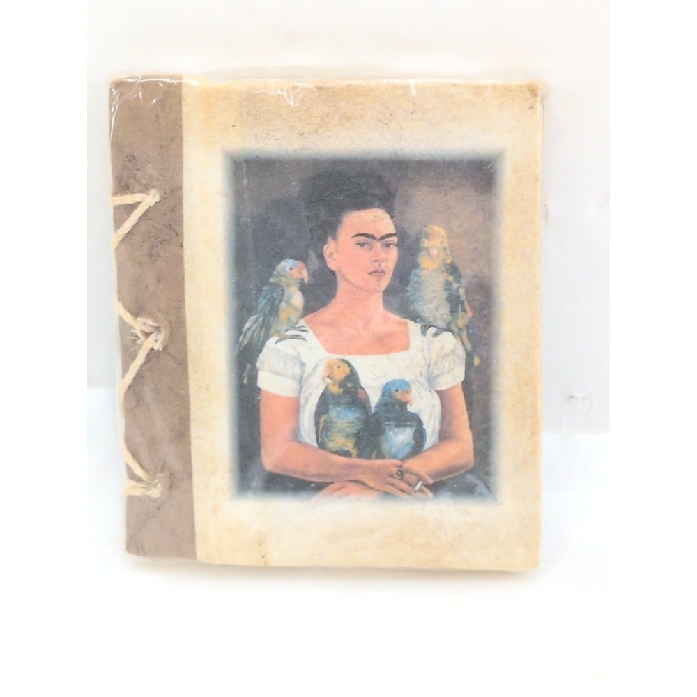 Handmade Bark Paper Amate Journal Frida Kahlo Art Mexico 4"x 3.5" New Sealed